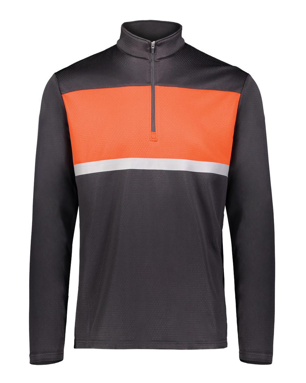 Holloway Men's Dry-Excel™ Prism Bold Quarter-Zip Pullover. 222591 - Black/ Orange