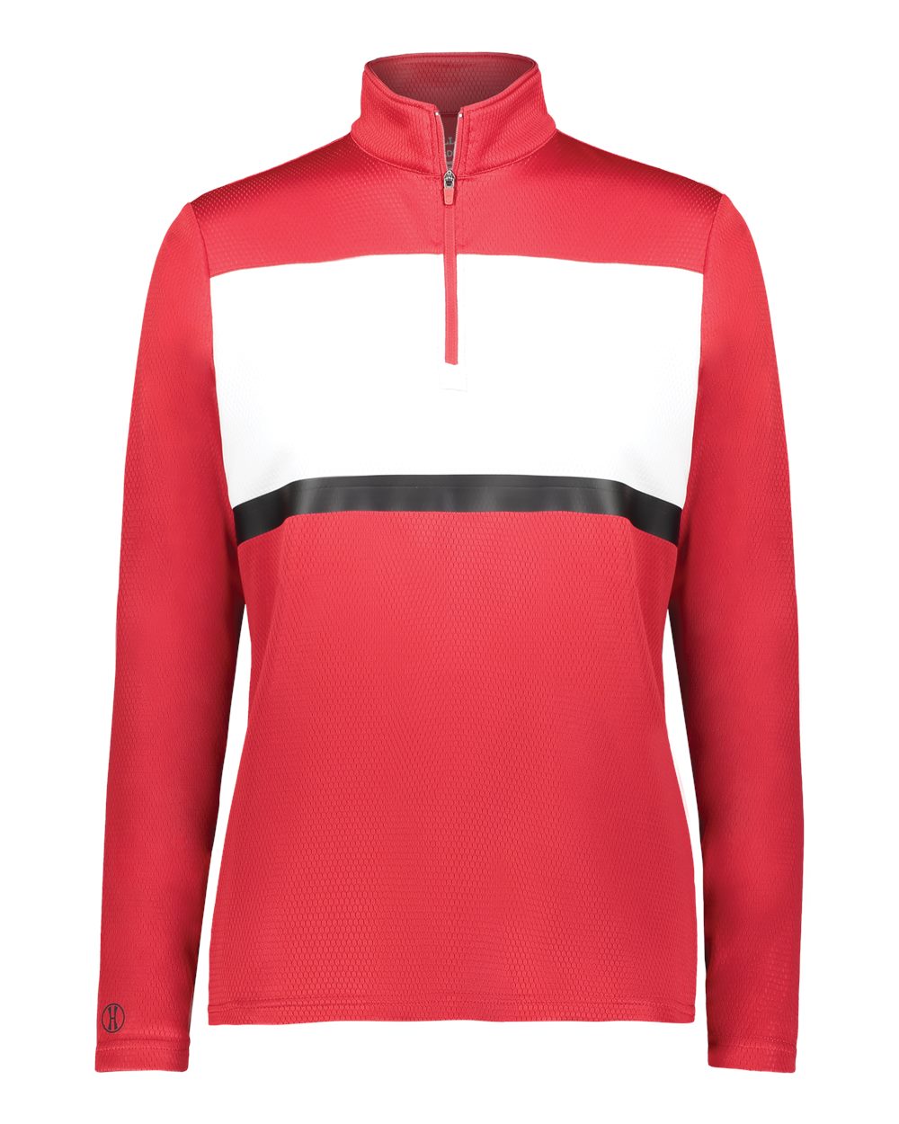 Holloway Women's Prism Bold Quarter-Zip Pullover. 222791 - Scarlet/ White