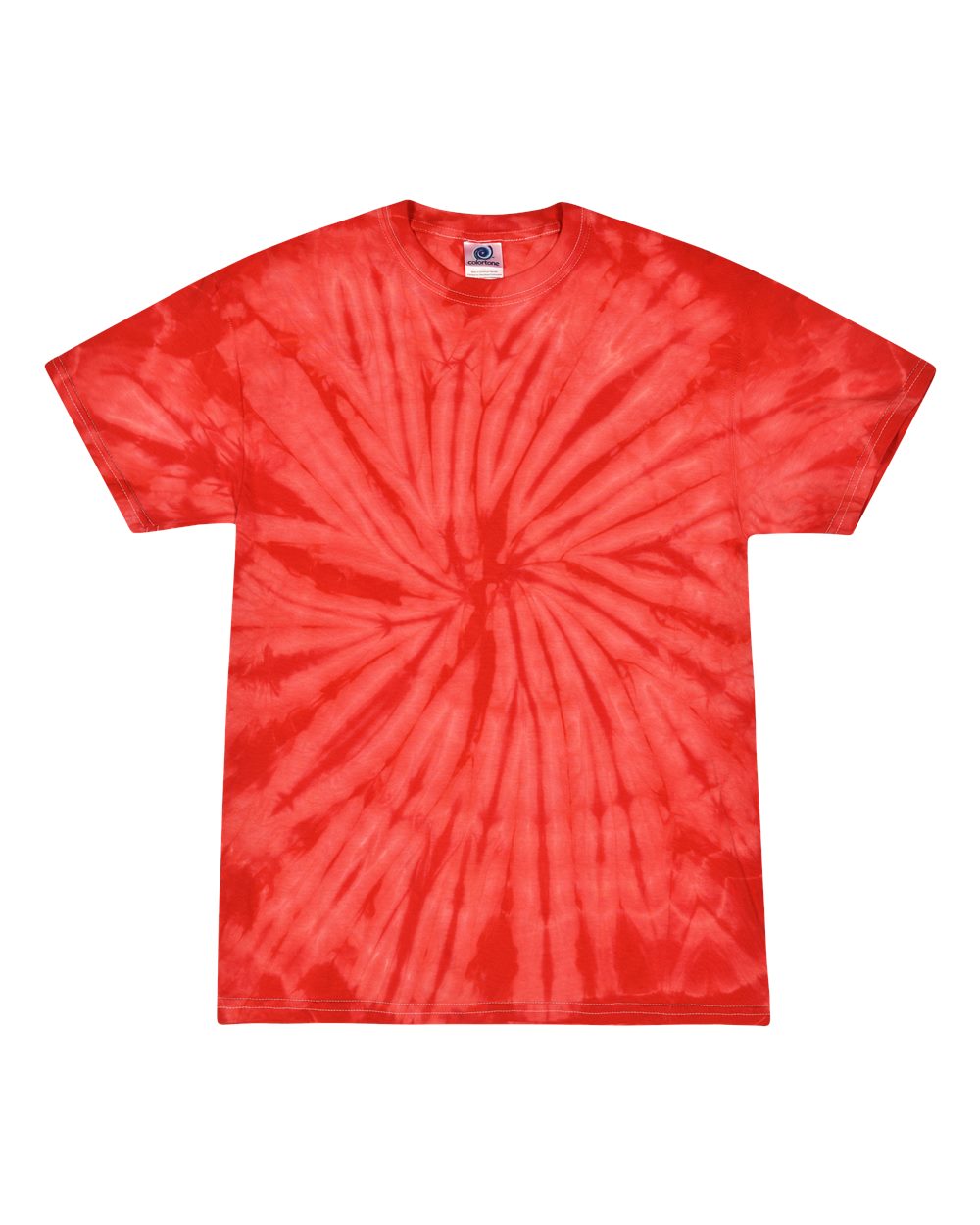 Colortone Unisex Multi-Color Tie-Dyed T-Shirt. 1000 - Spider Red