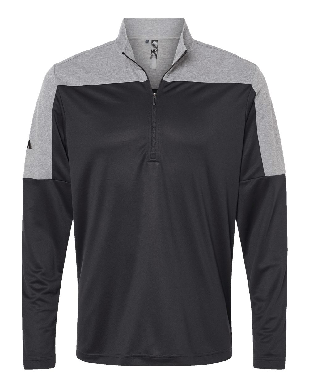 Adidas Men's Ultimate365 Lightweight Colorblocked Quarter-Zip Pullover. A552 - Black/ Grey Three Melange