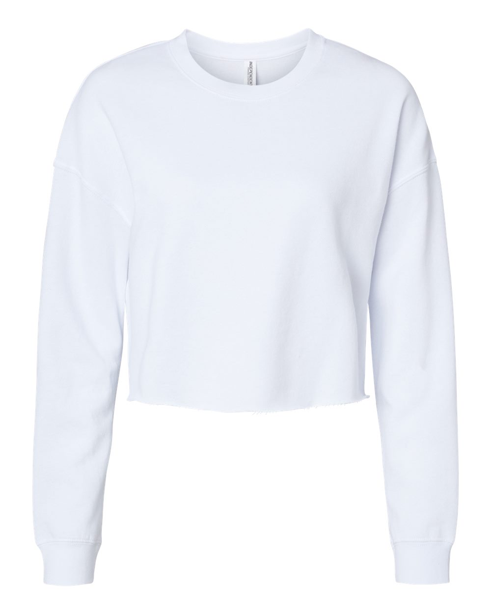 Independent Trading Co. Women's Lightweight Crop Crewneck Sweatshirt. AFX24CRP - White