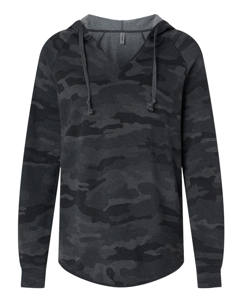 Independent Trading Co. Women’s Lightweight California Wave Wash Hooded Sweatshirt. PRM2500 - Black Camo Heather