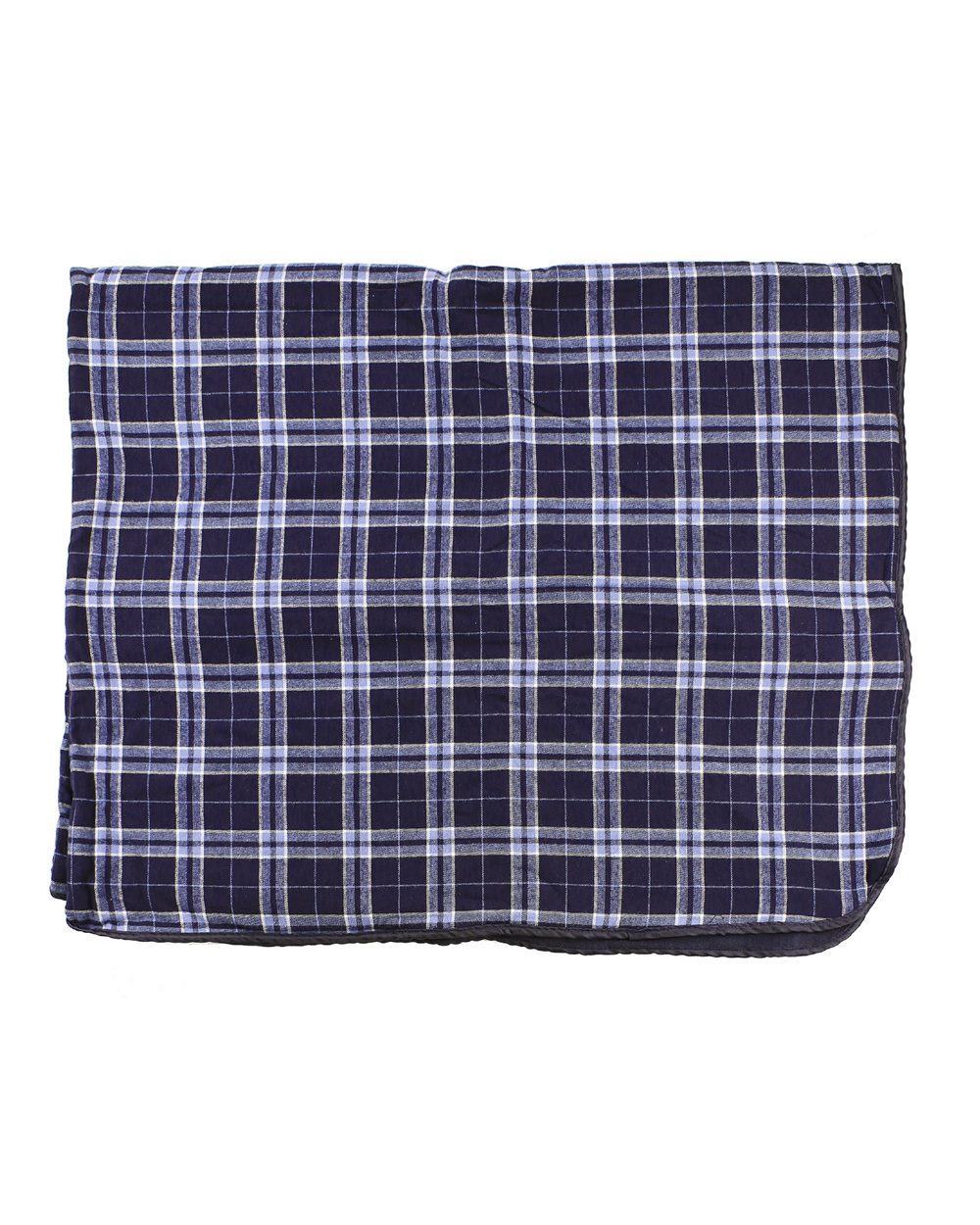 Boxercraft Flannel Blanket. FB250 - Navy/ Silver Plaid