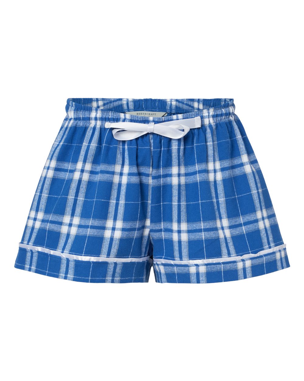 Boxercraft Women's Flannel Shorts. BW6501 - Royal/ Silver Plaid