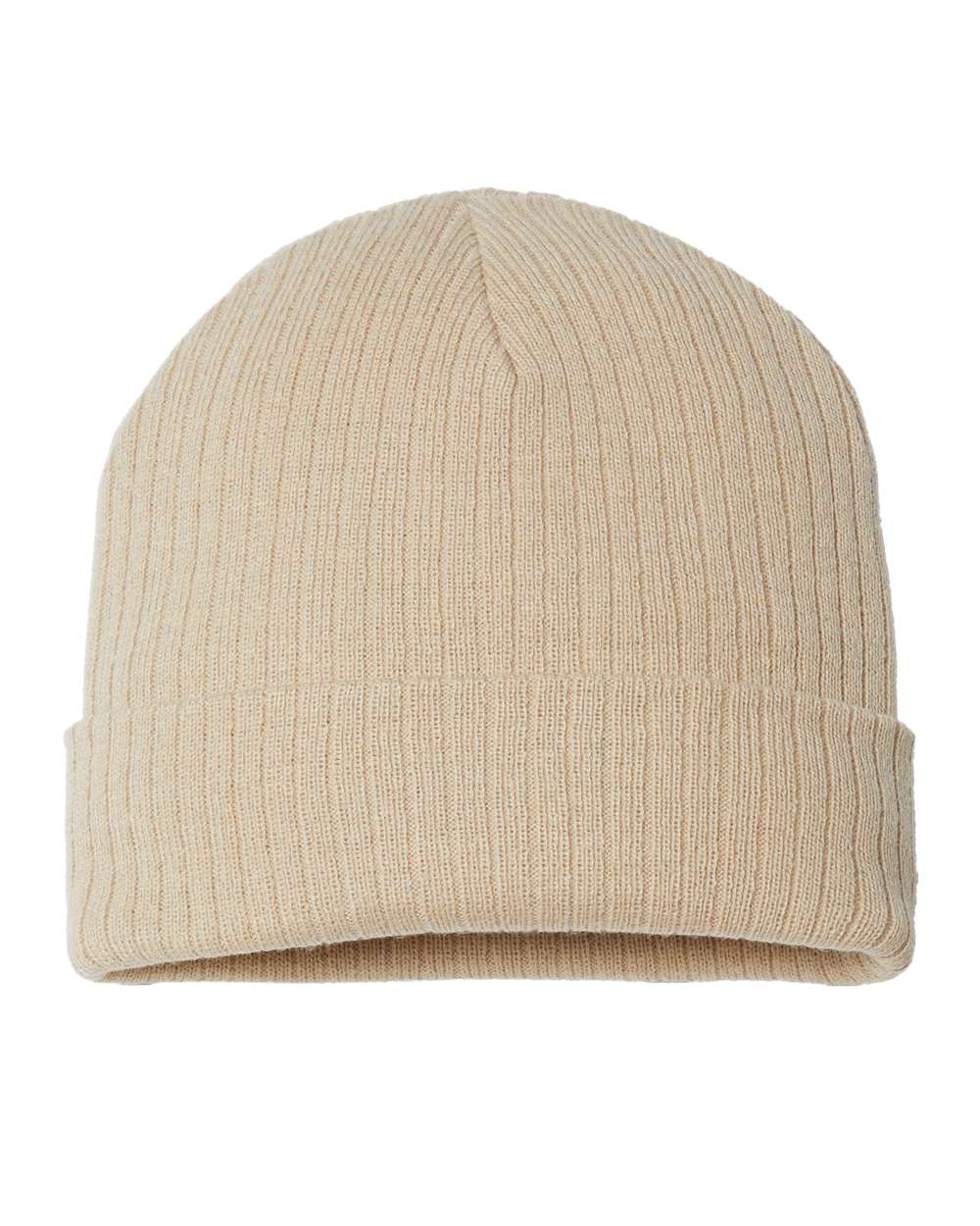 Atlantis Headwear Sustainable Rib Cuffed Beanie. RIO - Light Beige