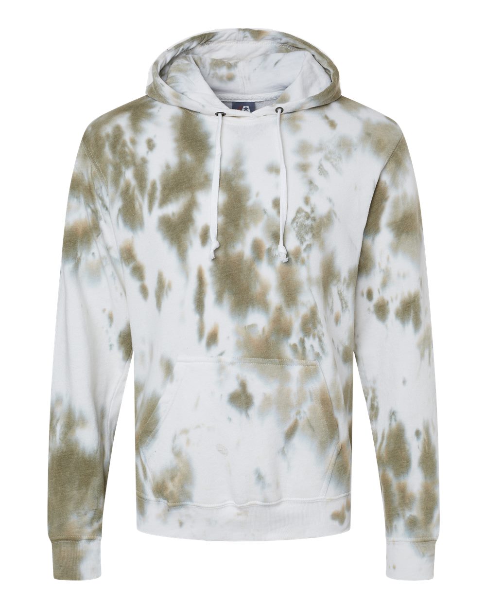 J. America Men's Tie-Dyed Fleece Hooded Sweatshirt. 8861 - Olive Tie Dye