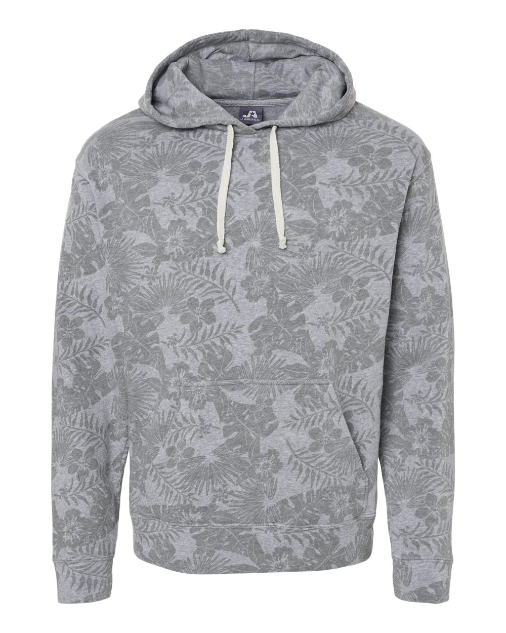J. America Men's Triblend Fleece Hooded Sweatshirt. 8871 - Grey Aloha Triblend