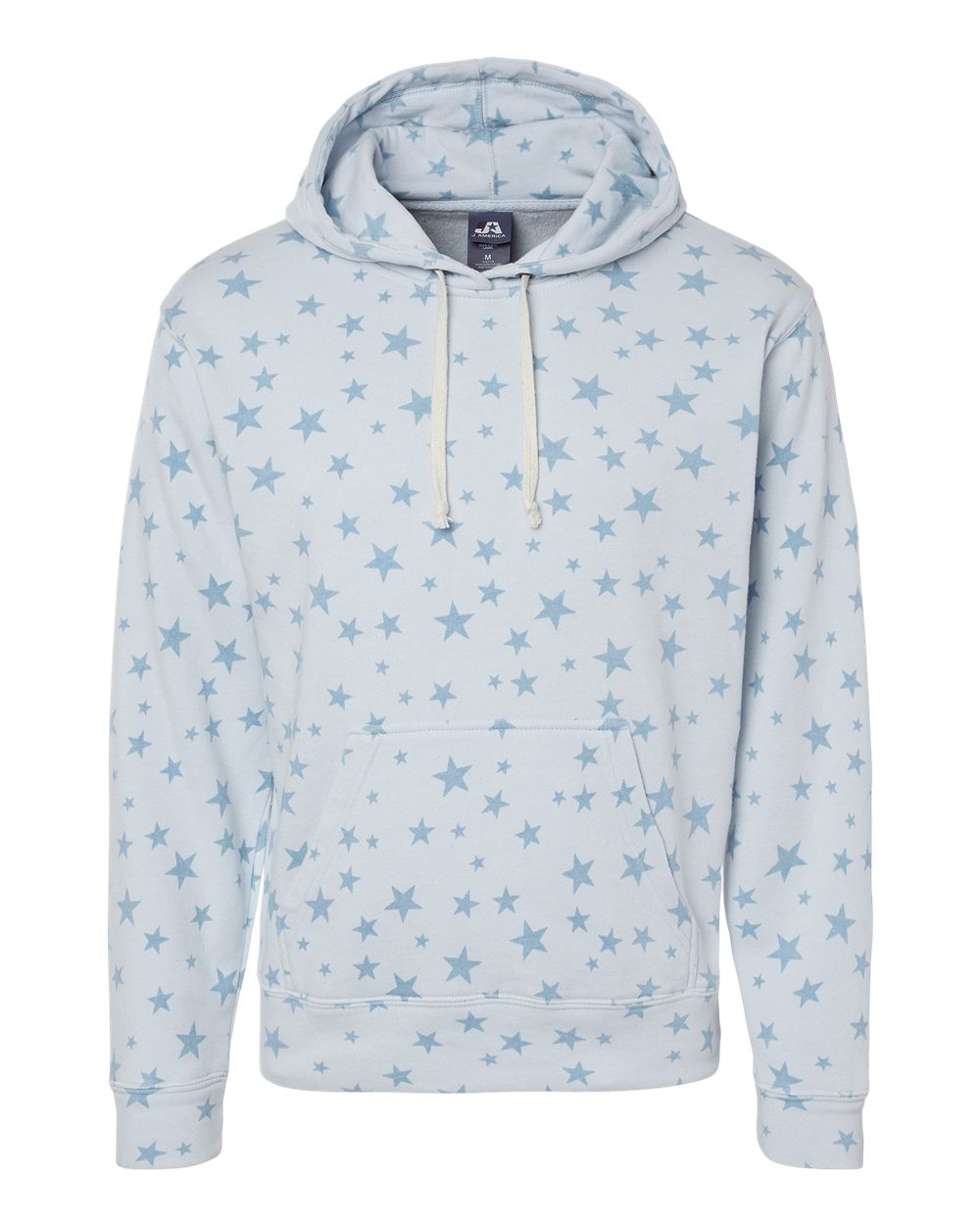 J. America Men's Triblend Fleece Hooded Sweatshirt. 8871 - Chambray Stars Triblend
