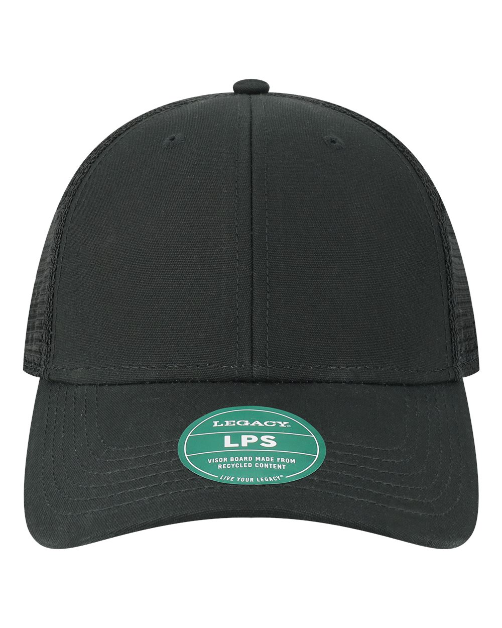 LEGACY Lo-Pro Snapback Trucker Cap. LPS - Black/ Black