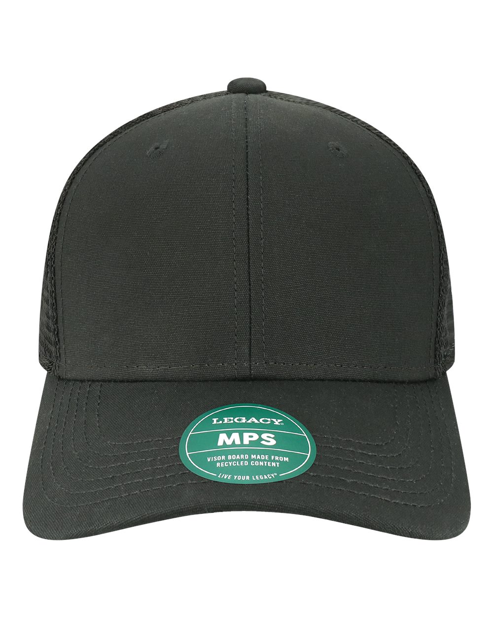 LEGACY Mid-Pro Snapback Trucker Cap. MPS - Black/ Black