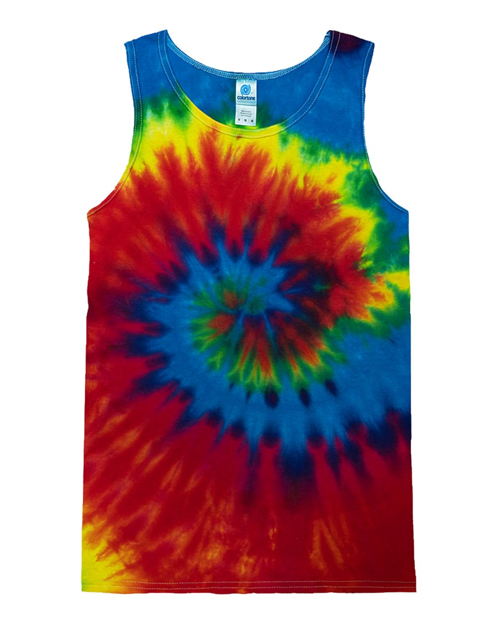 Colortone Unisex Tie-Dyed Tank Top. 3500 - Reactive Rainbow
