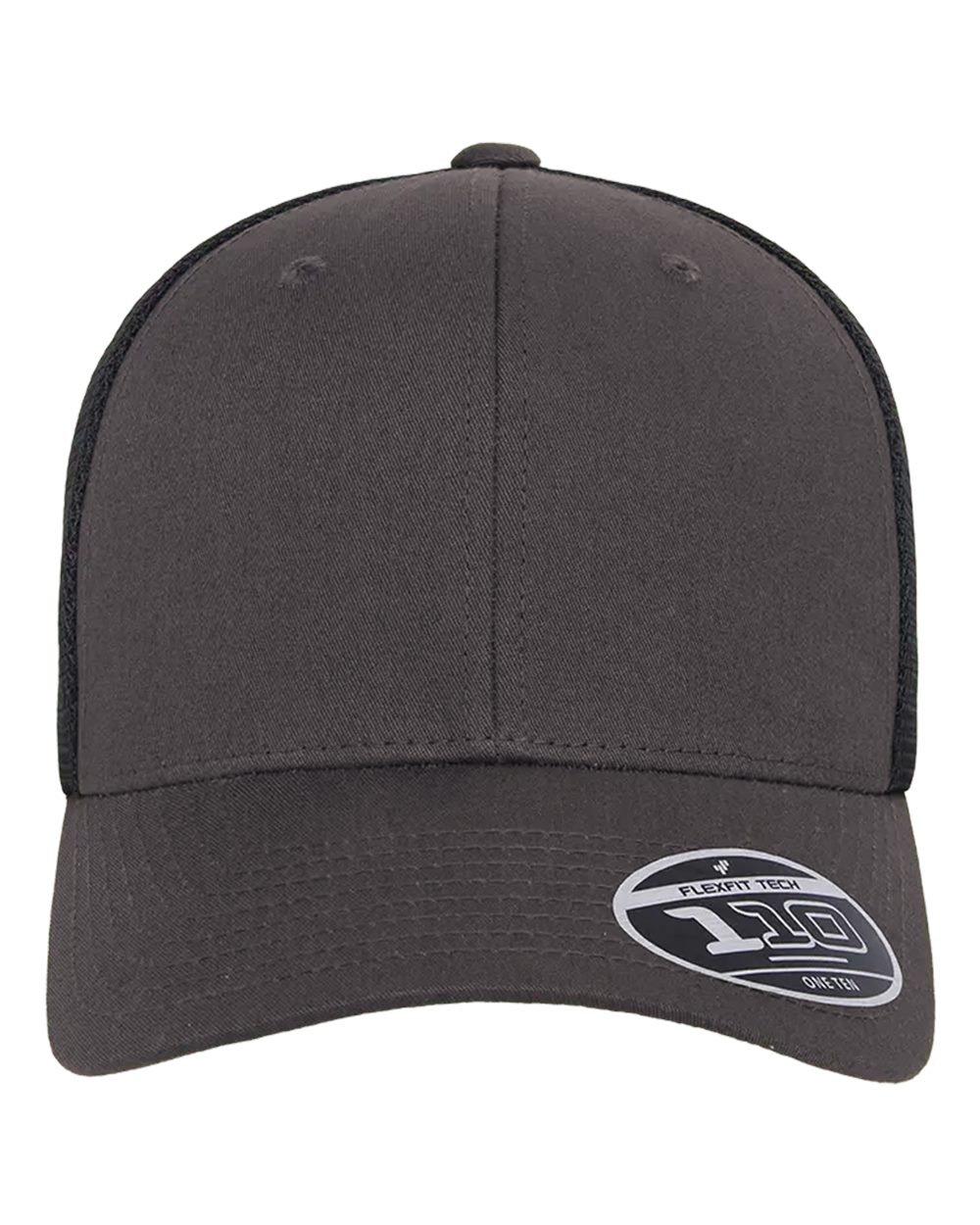 Flexfit 110® Mesh-Back Cap. 110M - Charcoal/ Black