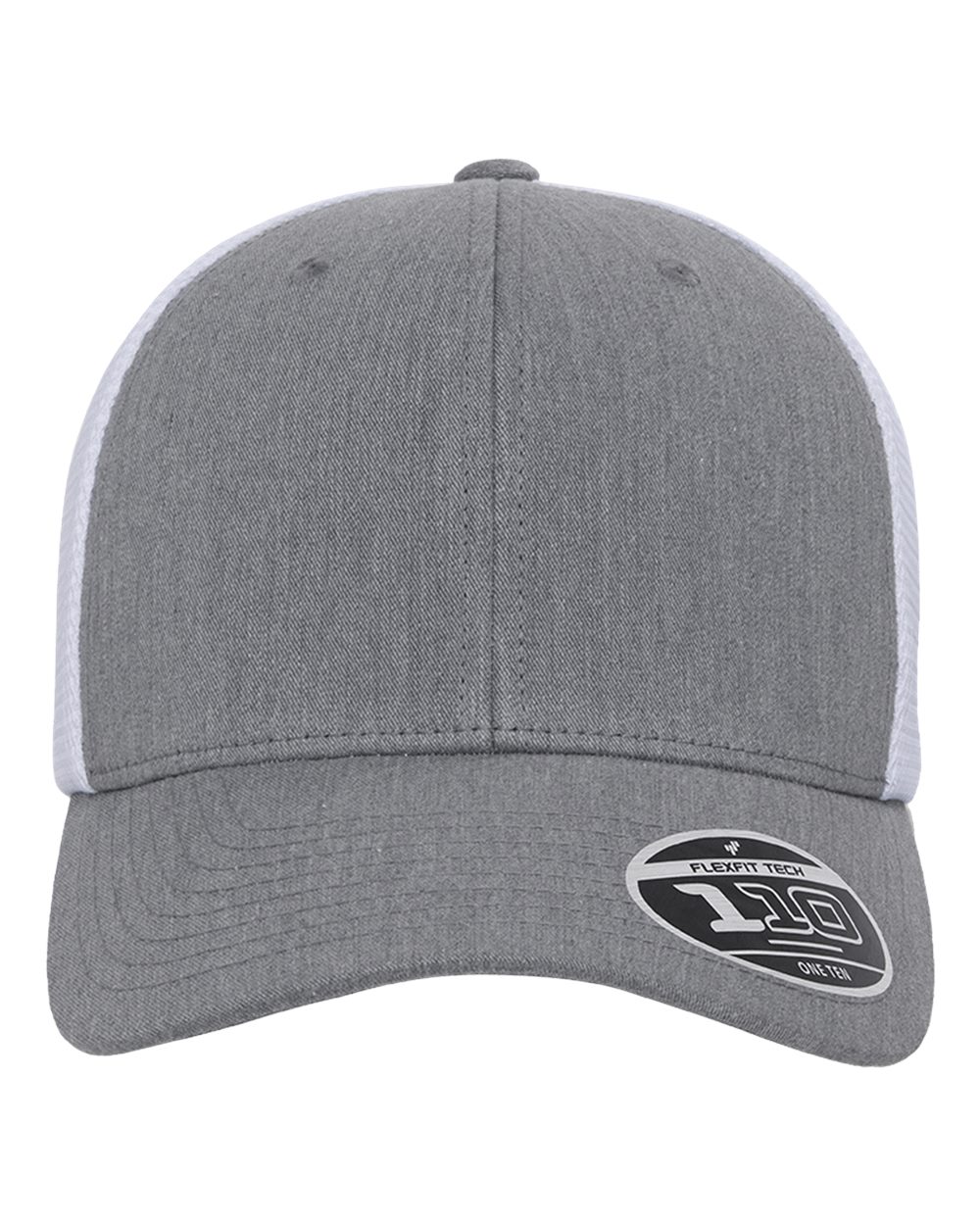 Flexfit 110® Mesh-Back Cap. 110M - Heather Grey/ White
