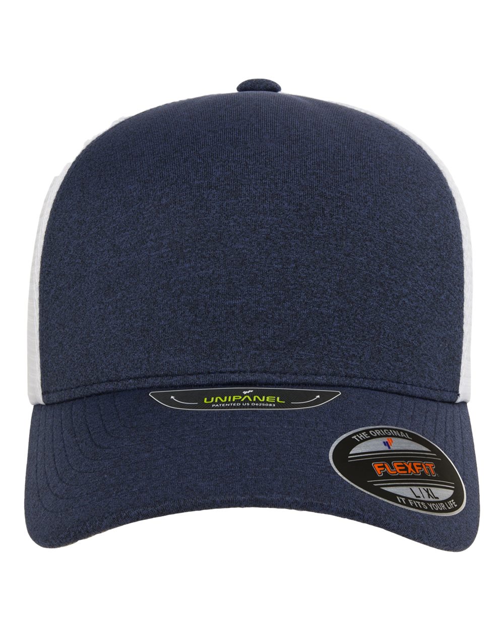Flexfit Unipanel™ Trucker Cap. 5511UP - Melange Navy/ White