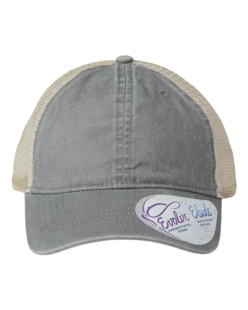 Infinity Her Women's Washed Mesh-Back Cap. TESS - Light Grey/ Polka Dots
