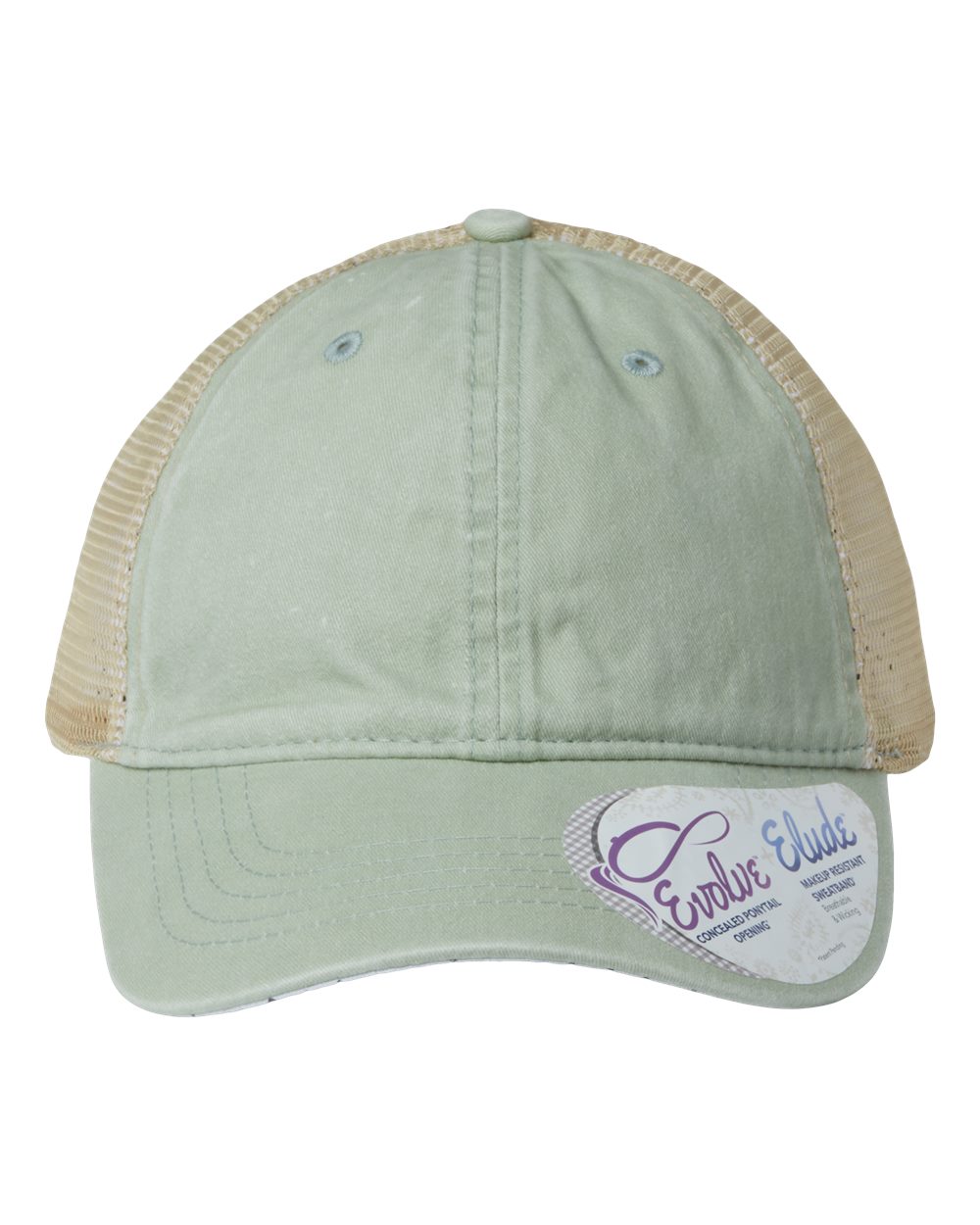 Infinity Her Women's Washed Mesh-Back Cap. TESS - Sage/ Polka Dots