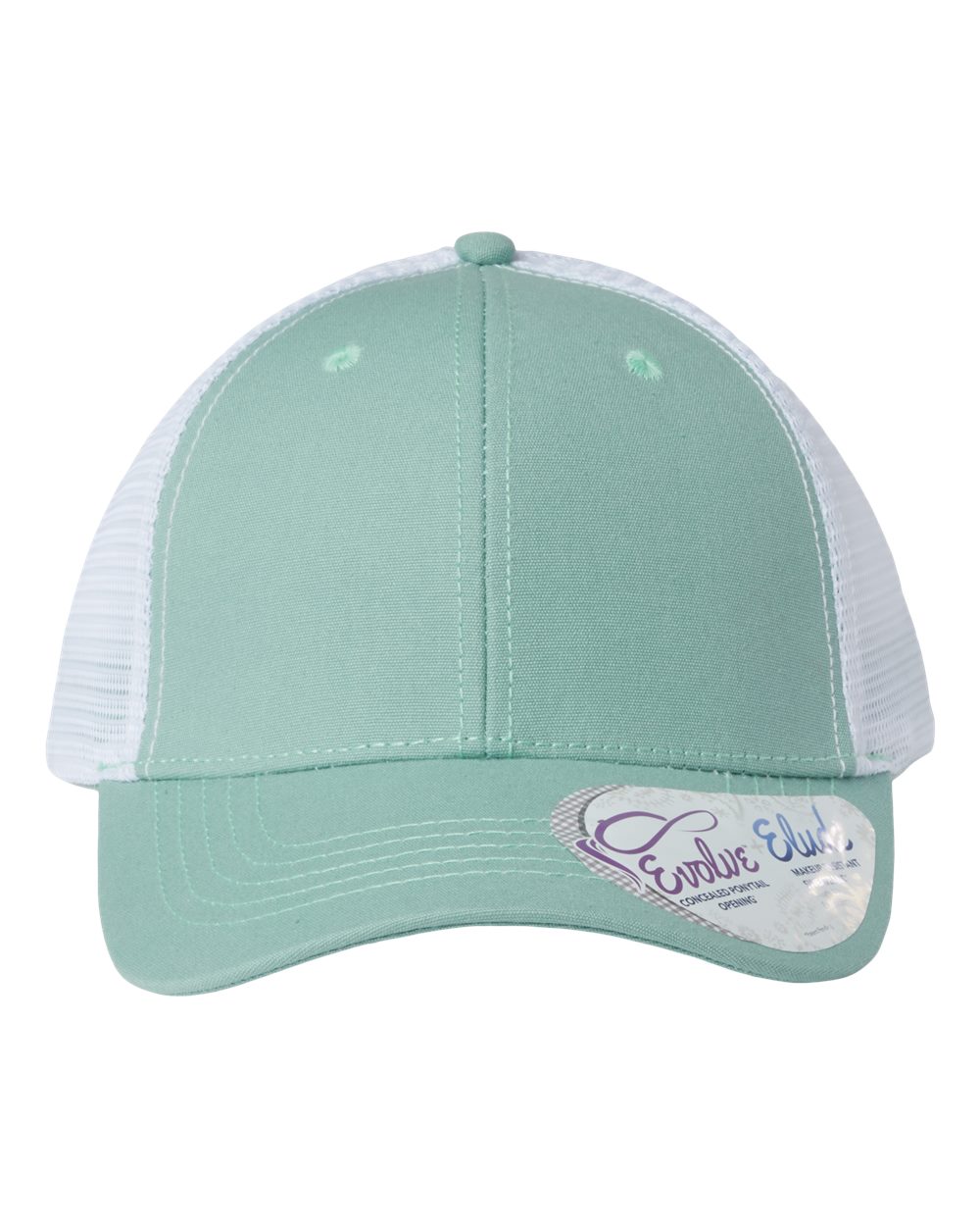 Infinity Her Women's Modern Trucker Cap. CHARLIE - Seafoam/ White