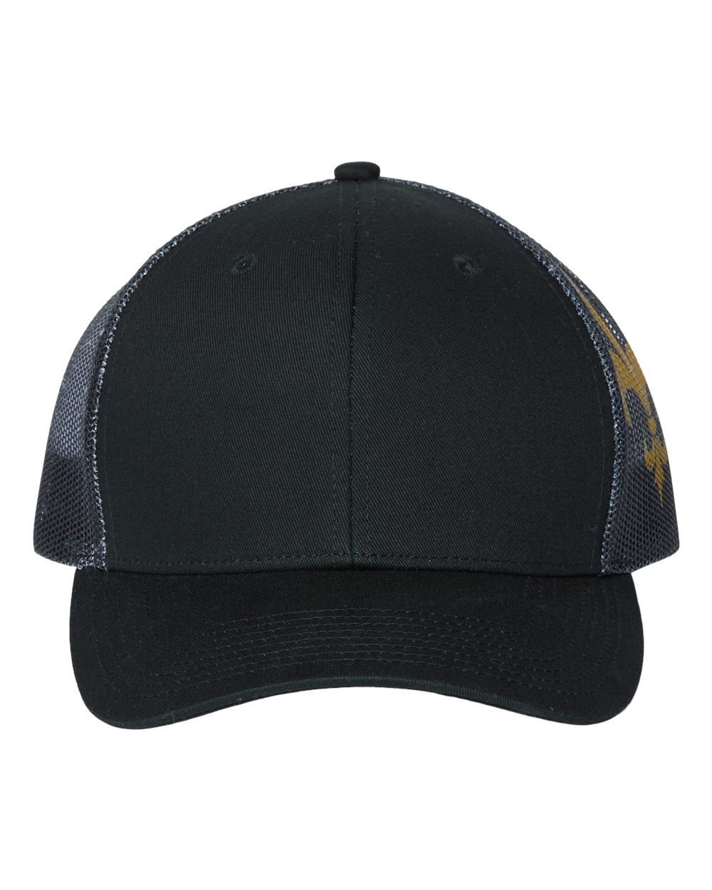 Kati Printed Mesh Trucker Cap. S700M - Black/ Black/ Fleur De Lis