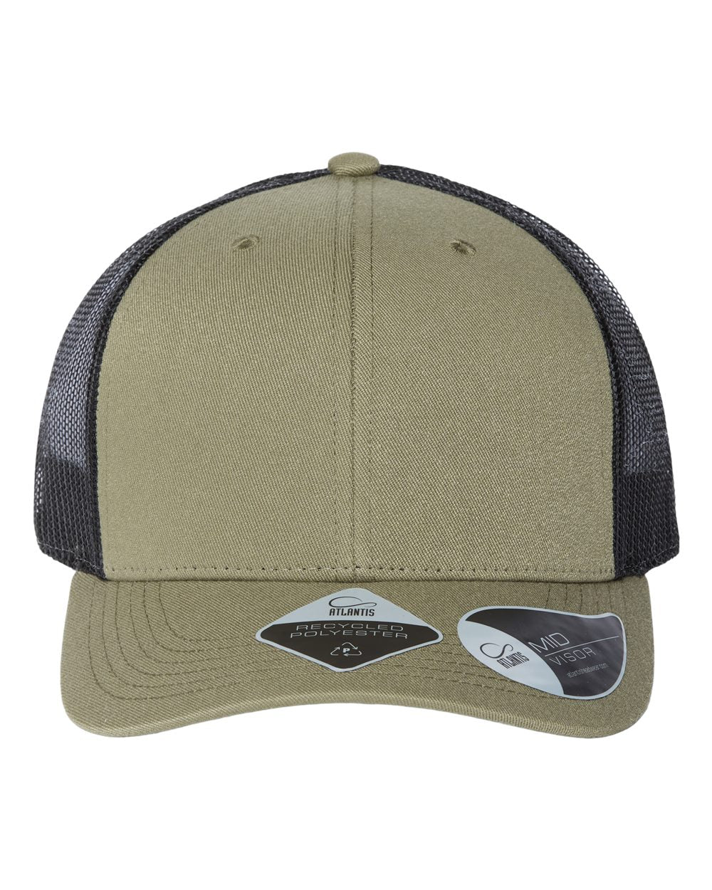 Atlantis Headwear Sustainable Trucker Cap. BRYCE - Olive/ Black