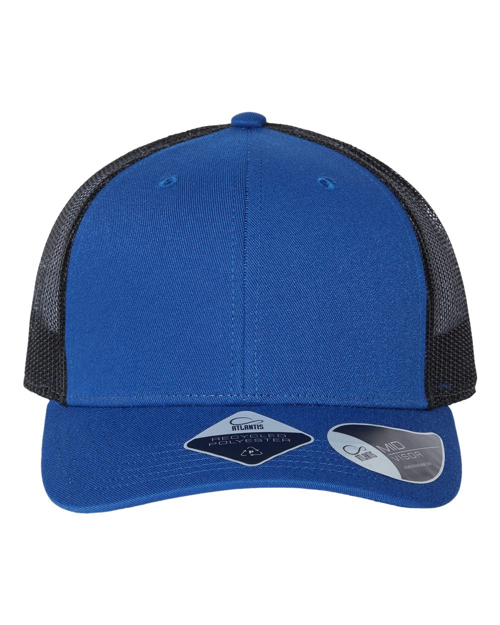 Atlantis Headwear Sustainable Trucker Cap. BRYCE - Royal/ Black
