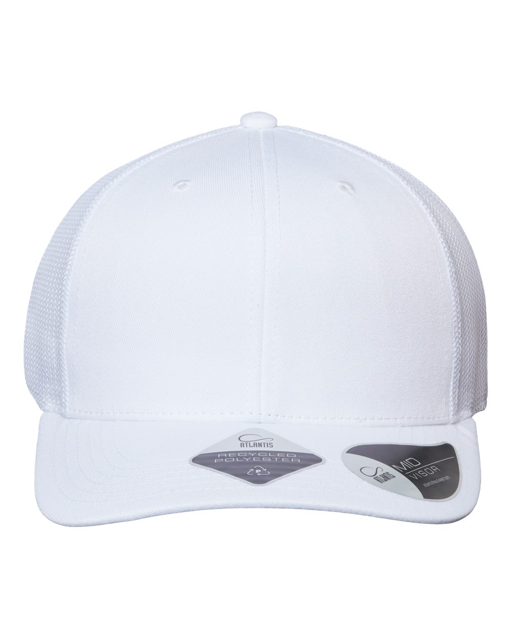 Atlantis Headwear Sustainable Trucker Cap. BRYCE - White/ White