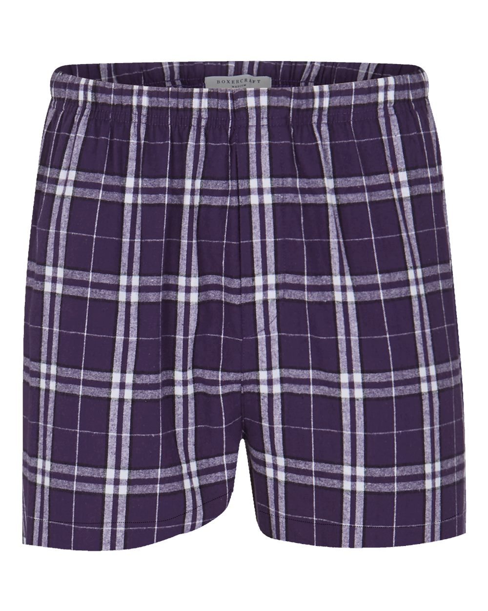 Boxercraft Men's Double Brushed Flannel Boxers. BM6701 - Purple/ White Plaid