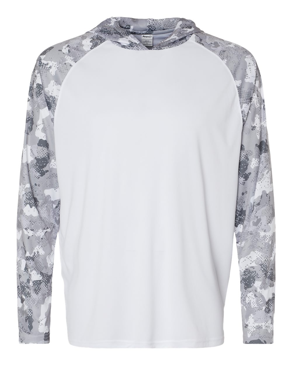 Paragon Unisex Tortuga Extreme Performance Hooded Long Sleeve T-Shirt. 240 - White/ Aluminum Camo