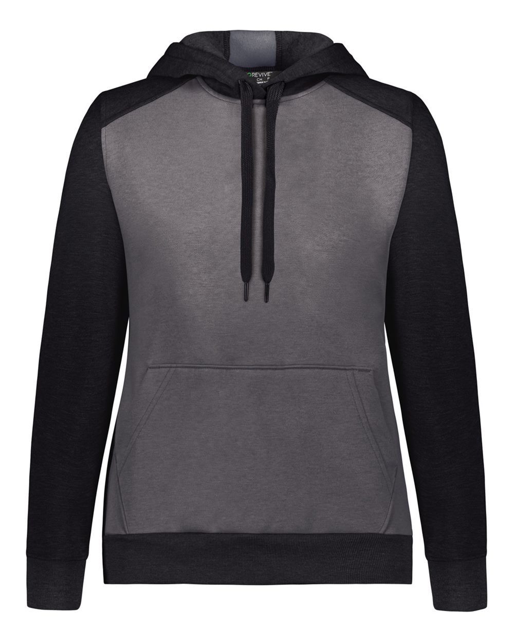 Augusta Sportswear Women's Eco Revive™ Three-Season Triblend Fleece Hooded Sweatshirt. 6867 - Carbon Heather/ Black