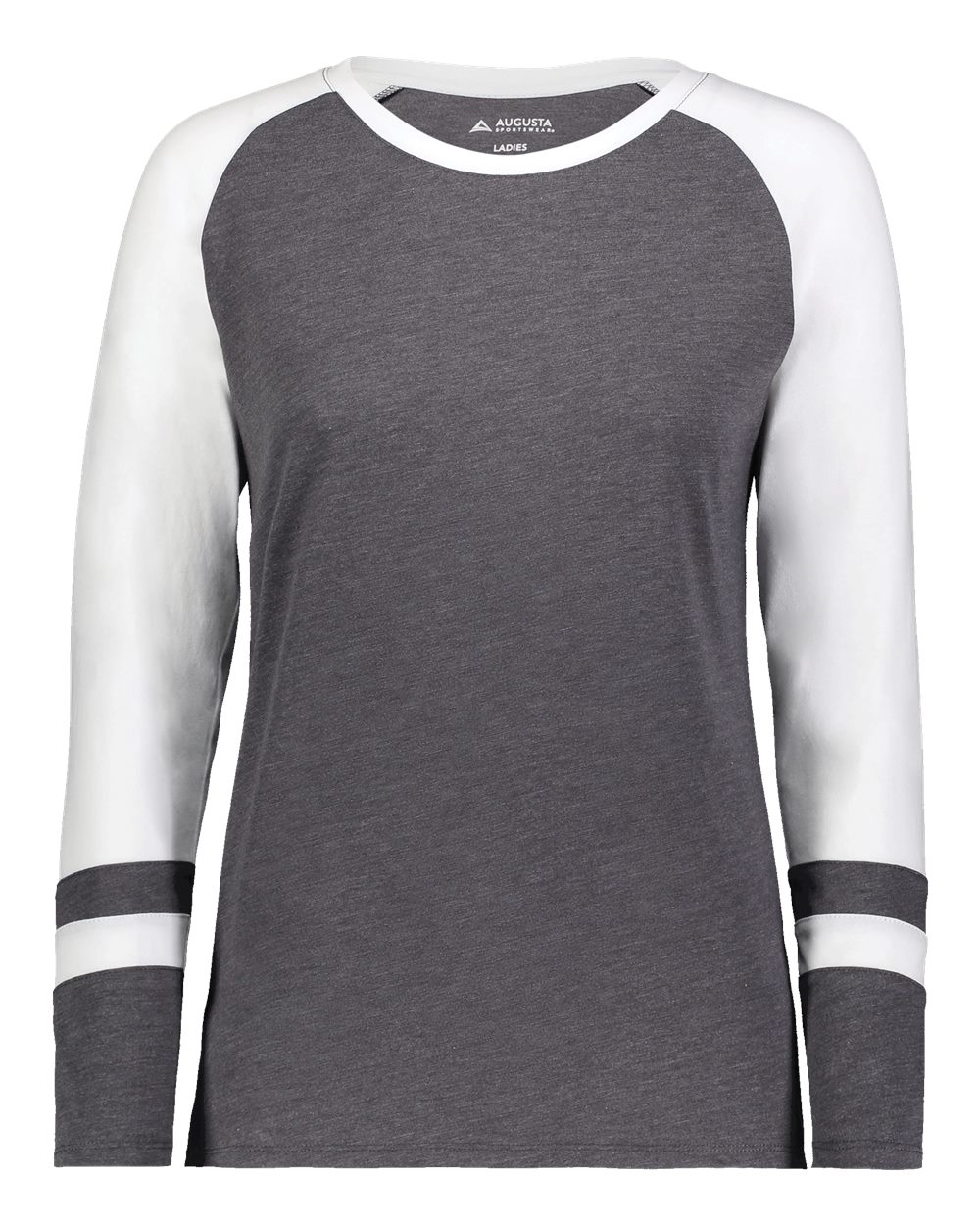 Augusta Sportswear Women's Triblend Fanatic 2.0 Long Sleeve T-Shirt. 2917 - Carbon Heather/ White