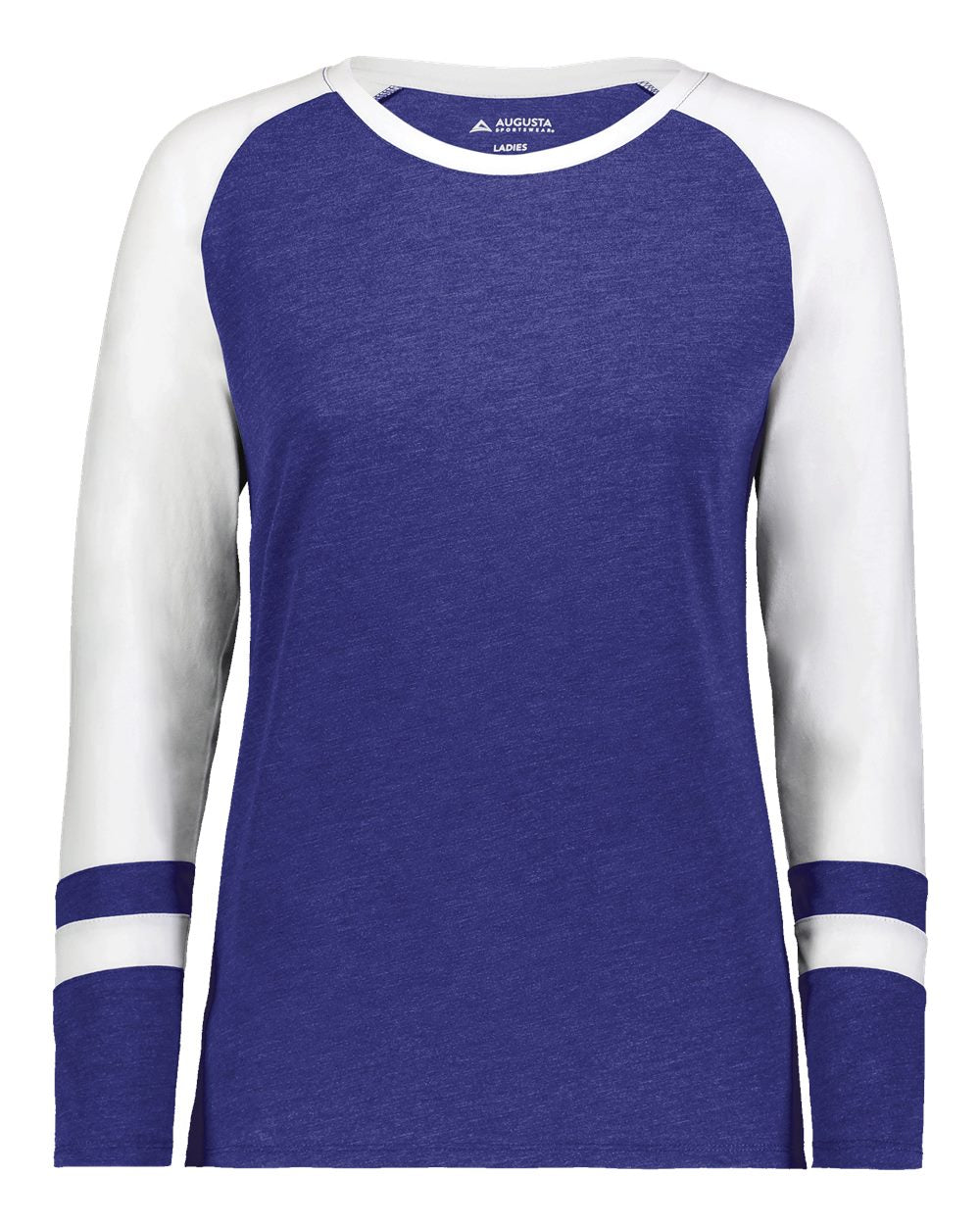 Augusta Sportswear Women's Triblend Fanatic 2.0 Long Sleeve T-Shirt. 2917 - Purple/ White