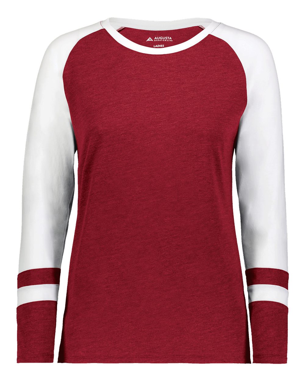Augusta Sportswear Women's Triblend Fanatic 2.0 Long Sleeve T-Shirt. 2917 - Scarlet/ White