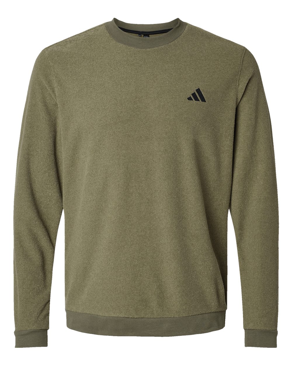 Adidas Men's Terry Loop Crewneck Sweatshirt. A586 - Olive Strata