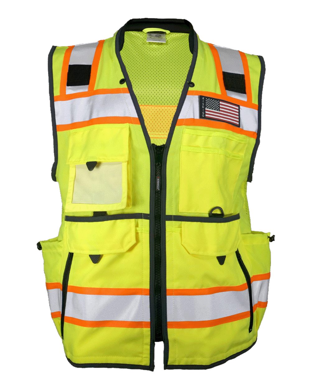 Kishigo Unisex Ultimate Construction Class 2 Vest. 1823 - Lime