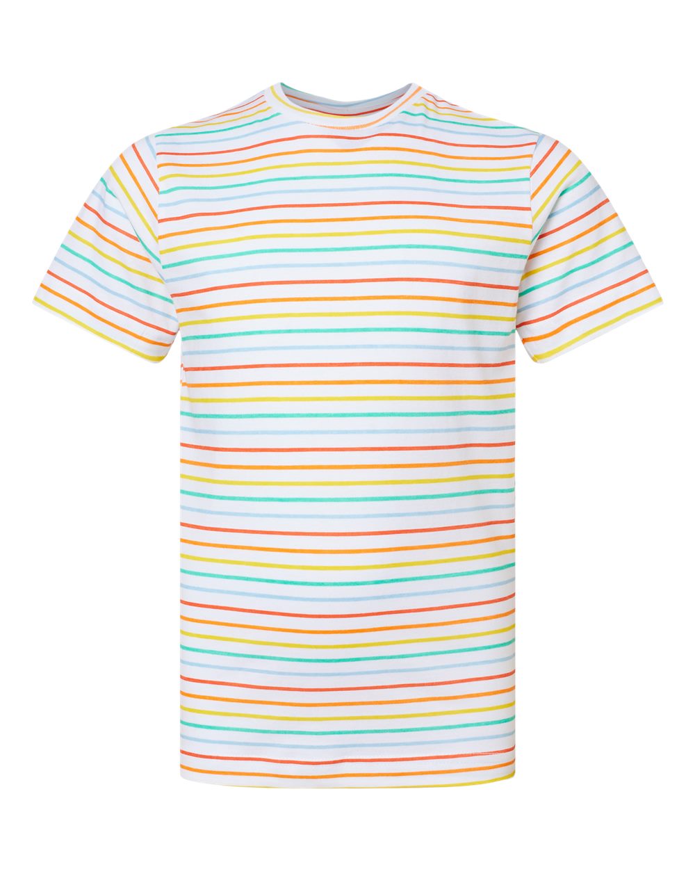 LAT Youth Fine Jersey Tee. 6101 - Rainbow Stripe
