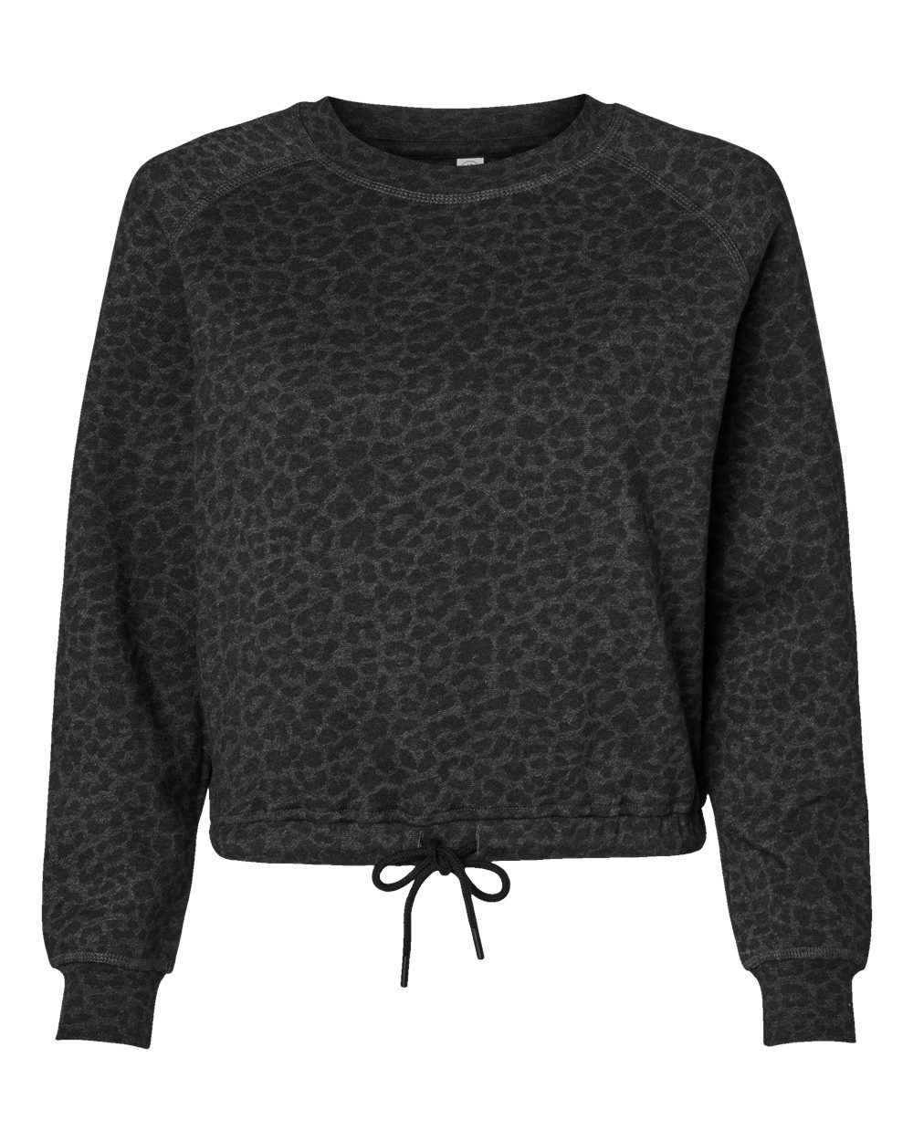 LAT Women's Relaxed Boxy Crewneck Sweatshirt. 3528 - Black Leopard