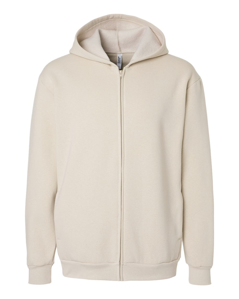 American Apparel Unisex ReFlex Fleece Full-Zip Hoodie Sweatshirt. RF497 - Bone