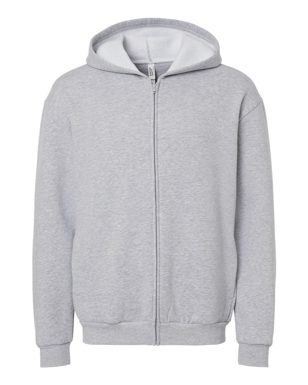 American Apparel Unisex ReFlex Fleece Full-Zip Hoodie Sweatshirt. RF497 - Heather Grey