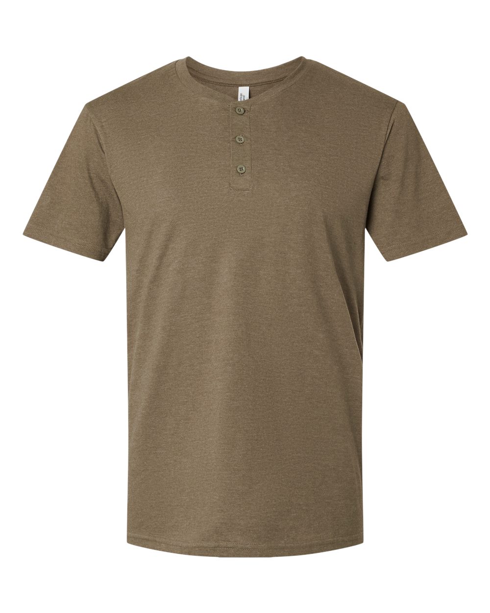 American Apparel Unisex CVC Henley Tee. 2004CVC - Heather Army
