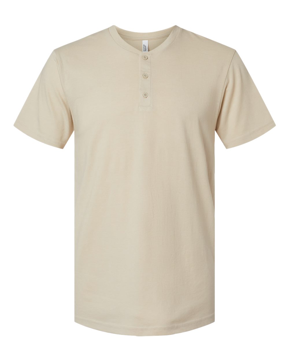 American Apparel Unisex CVC Henley Tee. 2004CVC - Heather Bone