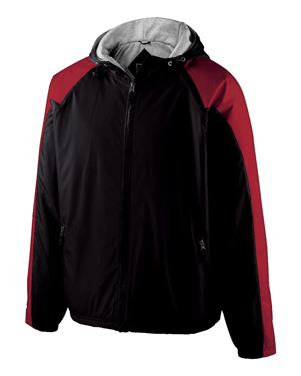 Holloway Youth Homefield Hooded Jacket. 229211 - Black/ Scarlet
