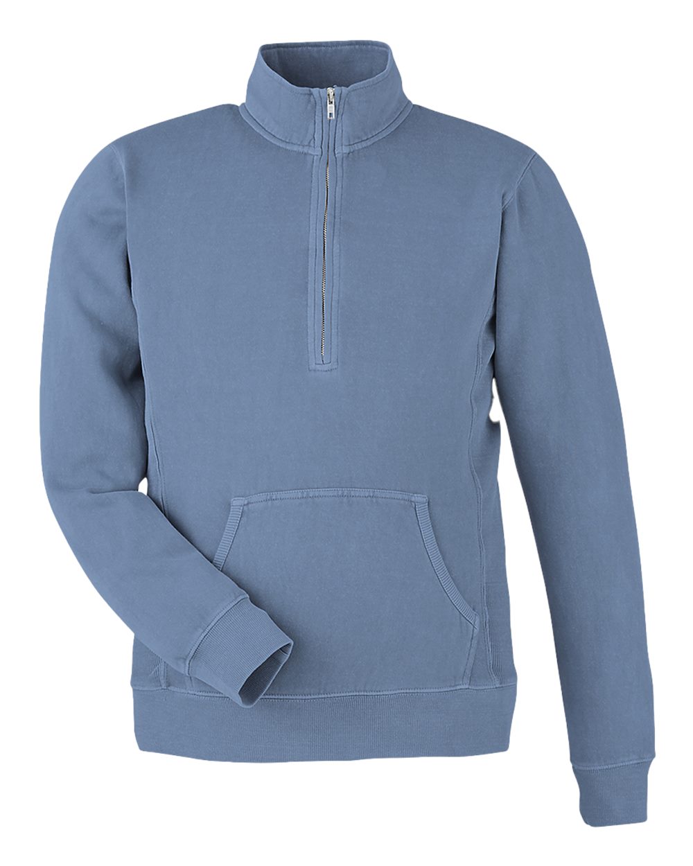 J. America Unisex Pigment-Dyed Fleece Quarter-Zip Pullover. 8732 - Denim