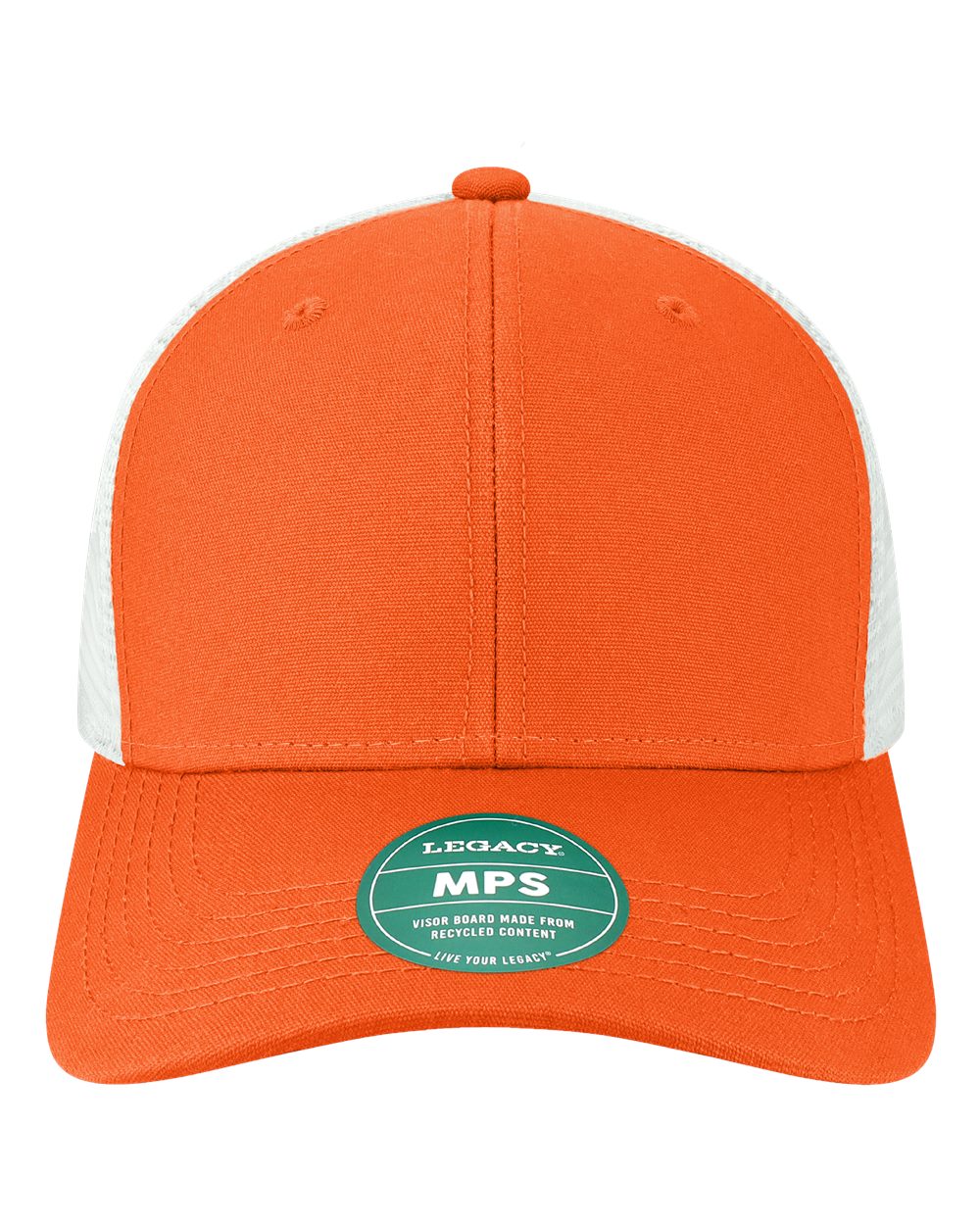 LEGACY Mid-Pro Snapback Trucker Cap. MPS - Orange/ White