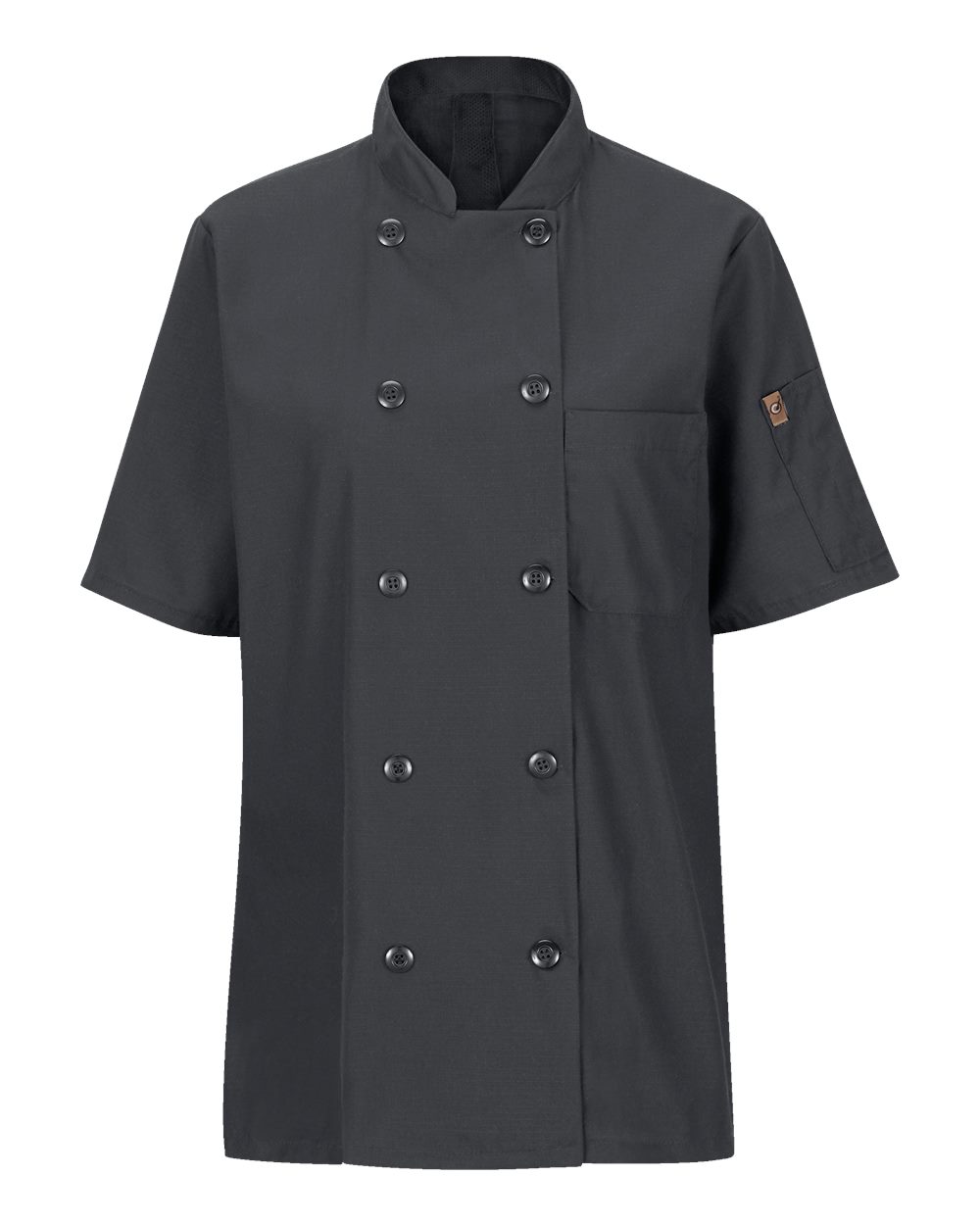Chef Designs Women's Mimix™ Short Sleeve Chef Coat with OilBlok. 045X - Charcoal