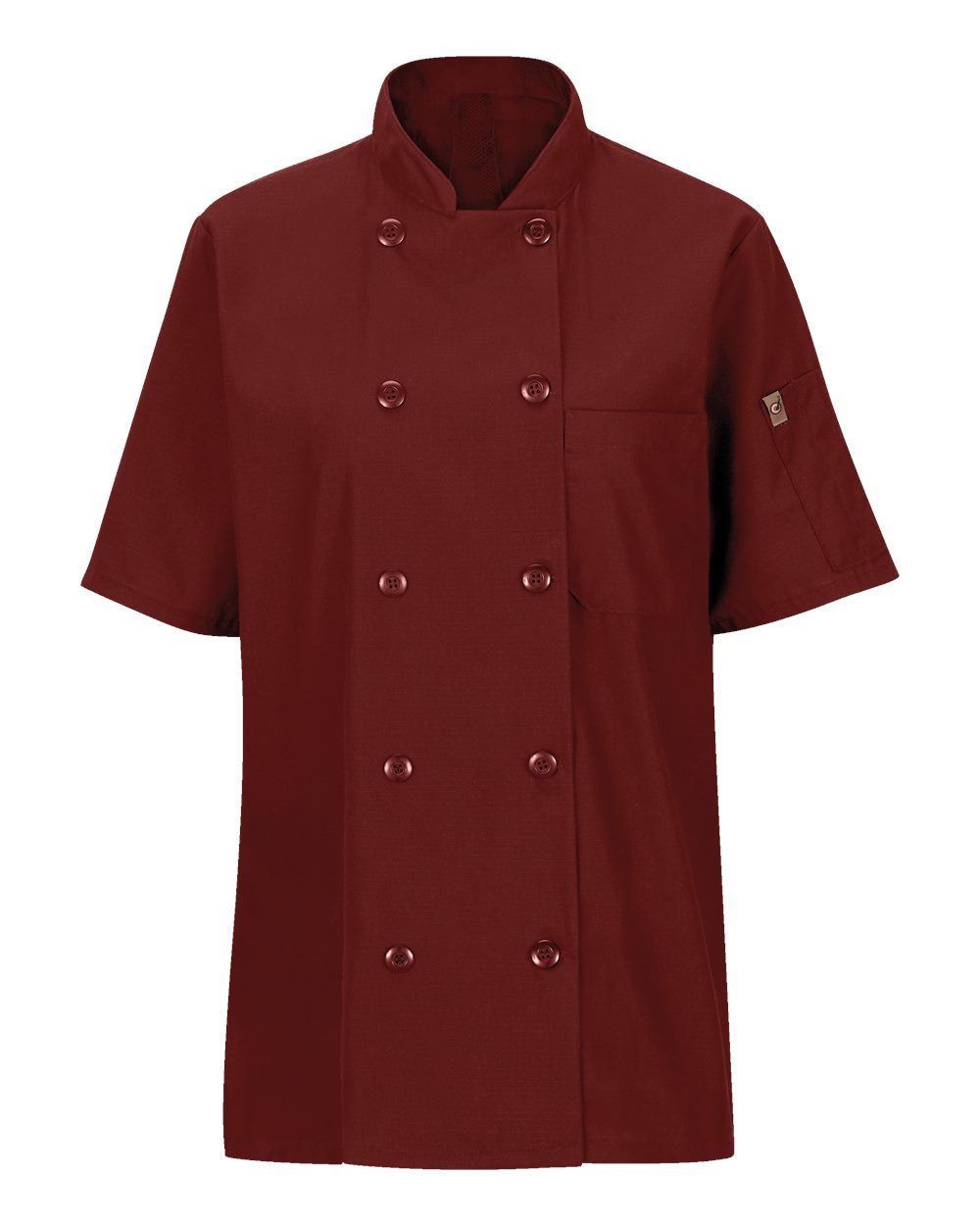 Chef Designs Women's Mimix™ Short Sleeve Chef Coat with OilBlok. 045X - Fireball Red