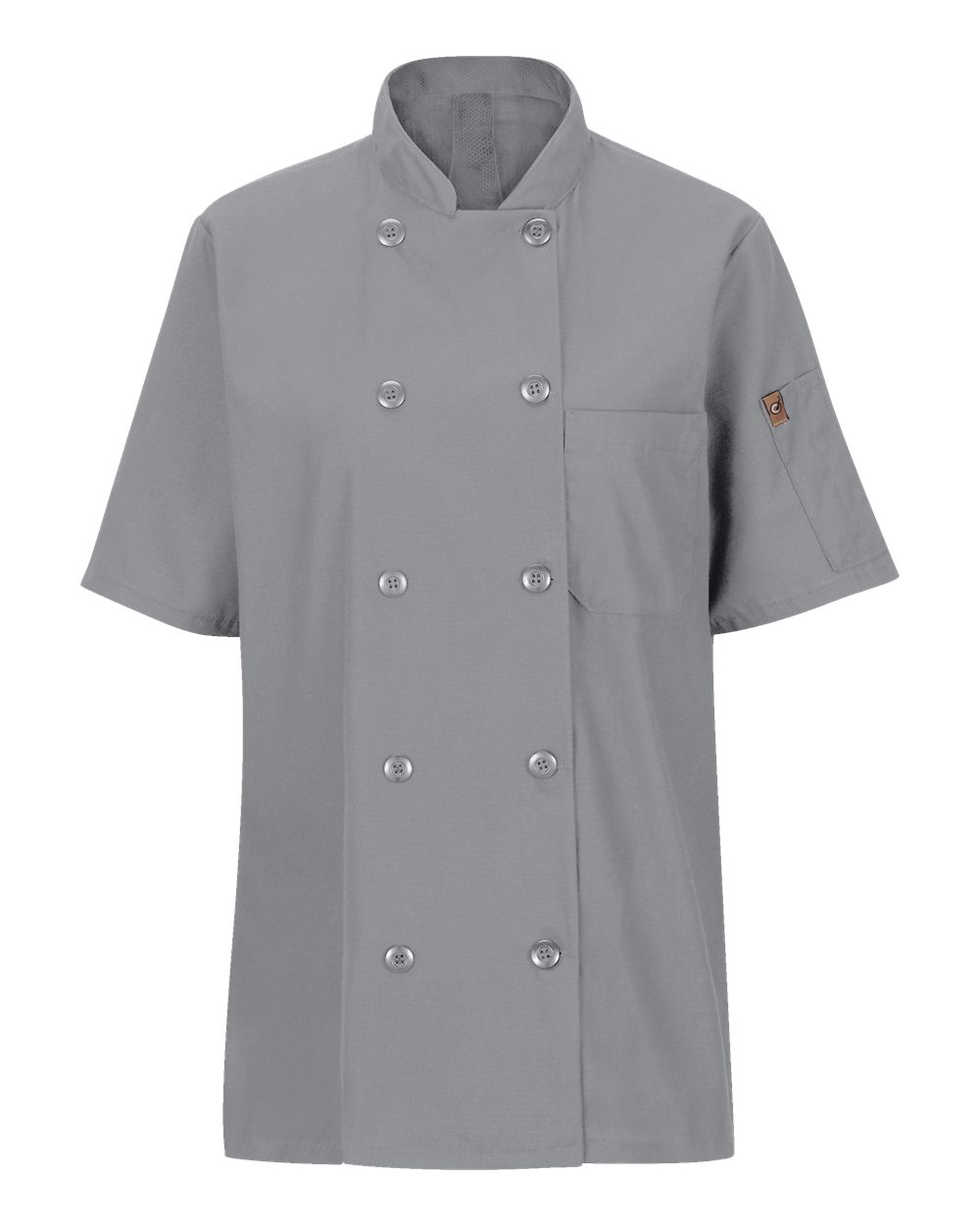 Chef Designs Women's Mimix™ Short Sleeve Chef Coat with OilBlok. 045X - Grey