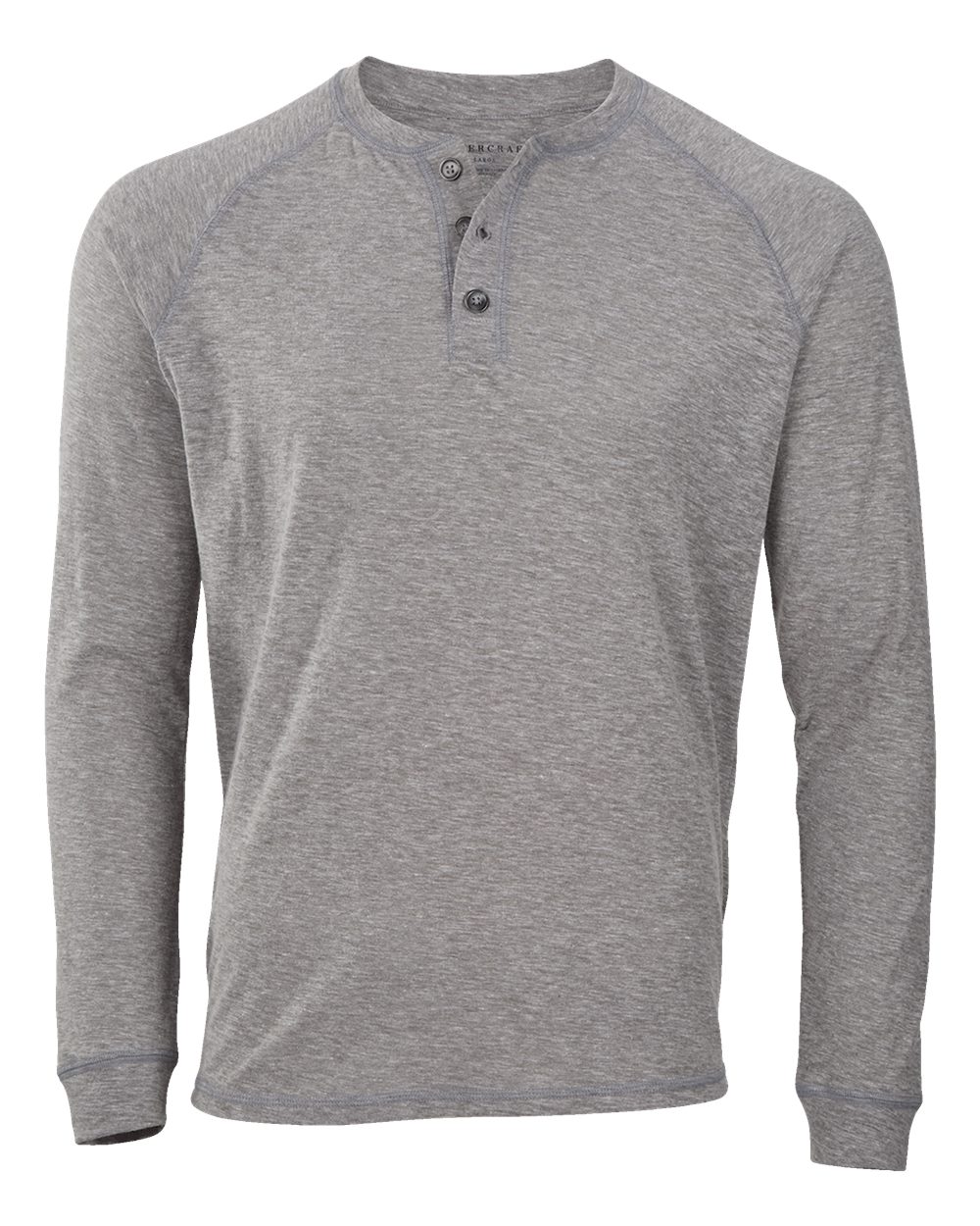 Boxercraft Unisex Henley Long Sleeve T-Shirt. BM3101 - Oxford Heather