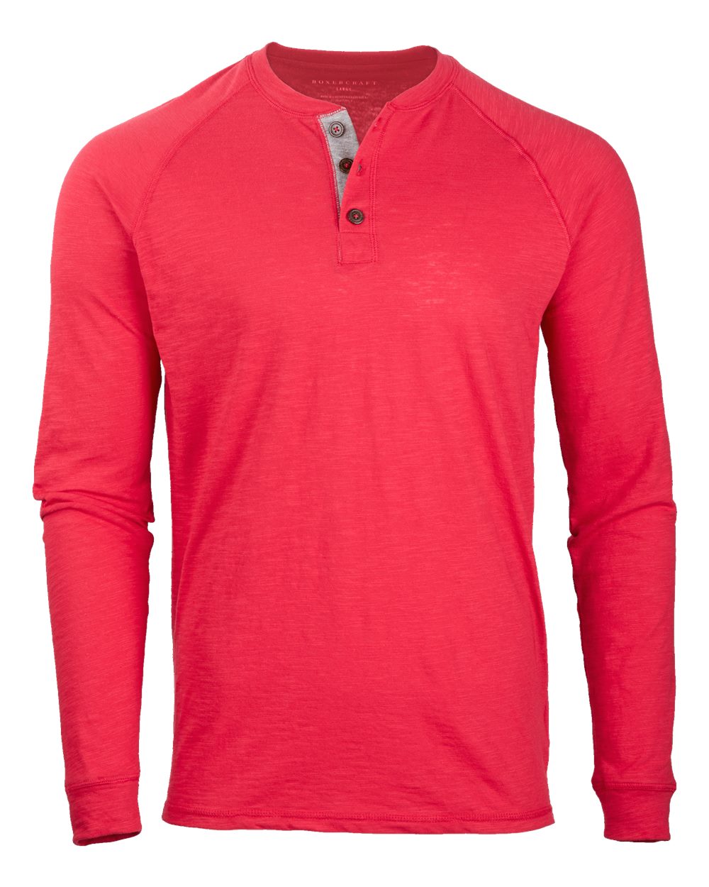 Boxercraft Unisex Henley Long Sleeve T-Shirt. BM3101 - True Red