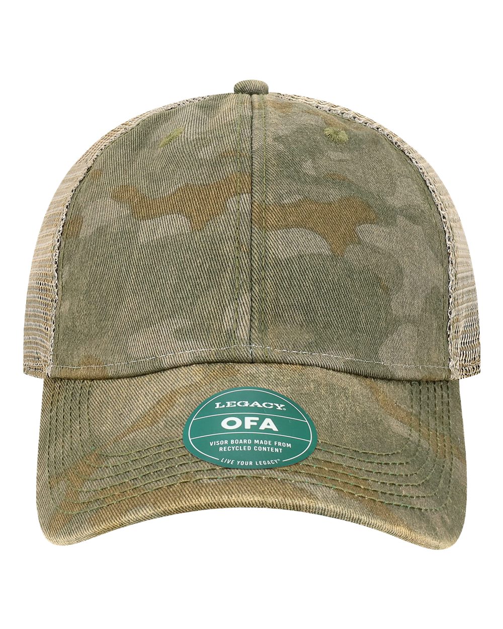 LEGACY Old Favorite Trucker Cap. OFA - Green Field Camo/ Java