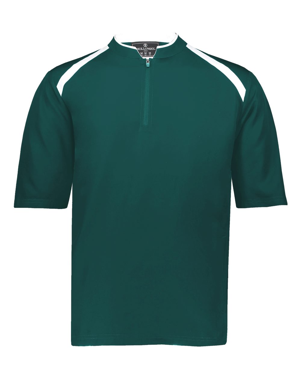 Holloway Men's Clubhouse Short Sleeve Quarter-Zip Pullover. 229581 - Dark Green/ White