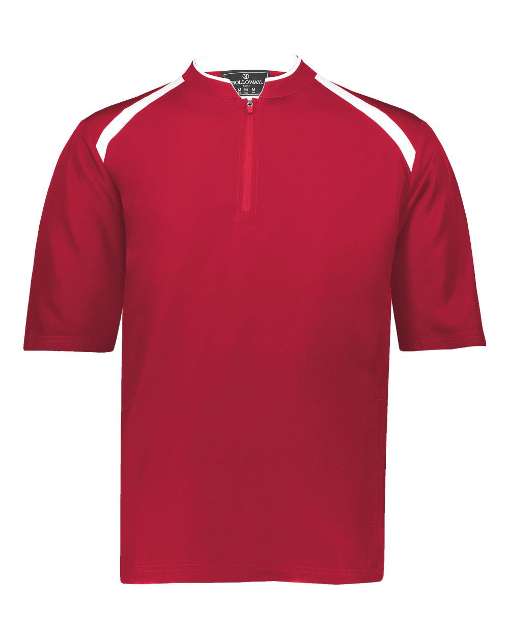 Holloway Men's Clubhouse Short Sleeve Quarter-Zip Pullover. 229581 - Scarlet/ White